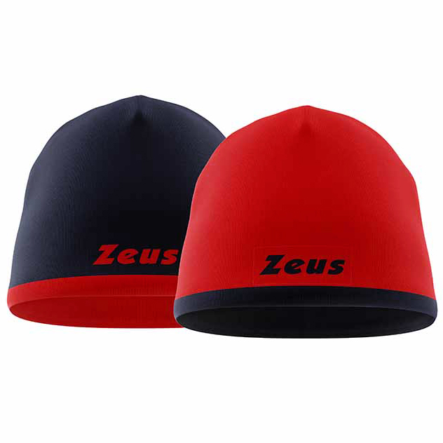 Zeus Reversible Beanie Winter Hat Red Navy