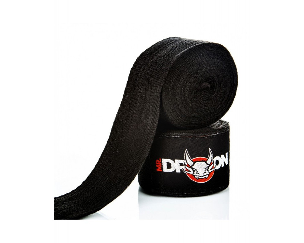 Boxerské bandáže Mr.Dragon 450 cm - čierne