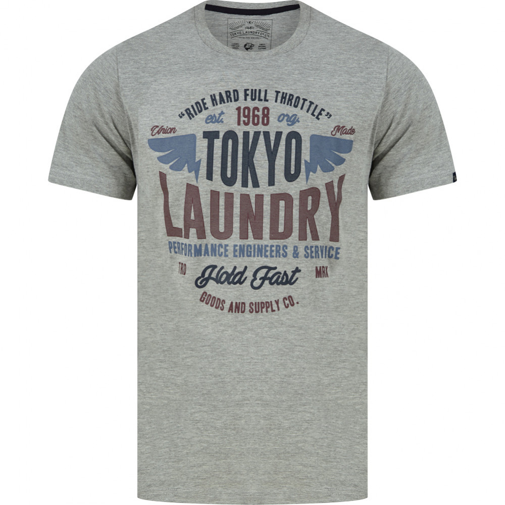 Tokyo Laundry Ferndale Men T-shirt 1C18111 Light Gray Marl
