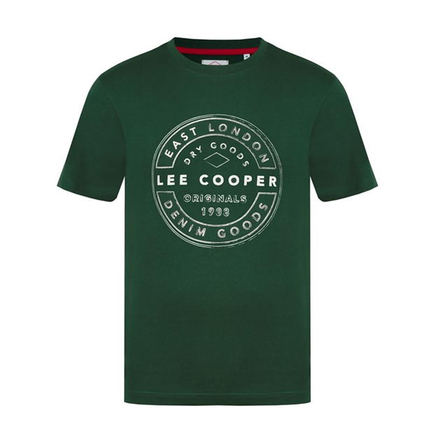 Lee Cooper Pánske Tričko Cooper Logo Zelené