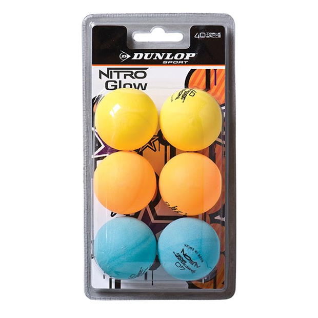 Dunlop Loptičky na stolný tenis Nitro Glow Mix Farieb 6ks