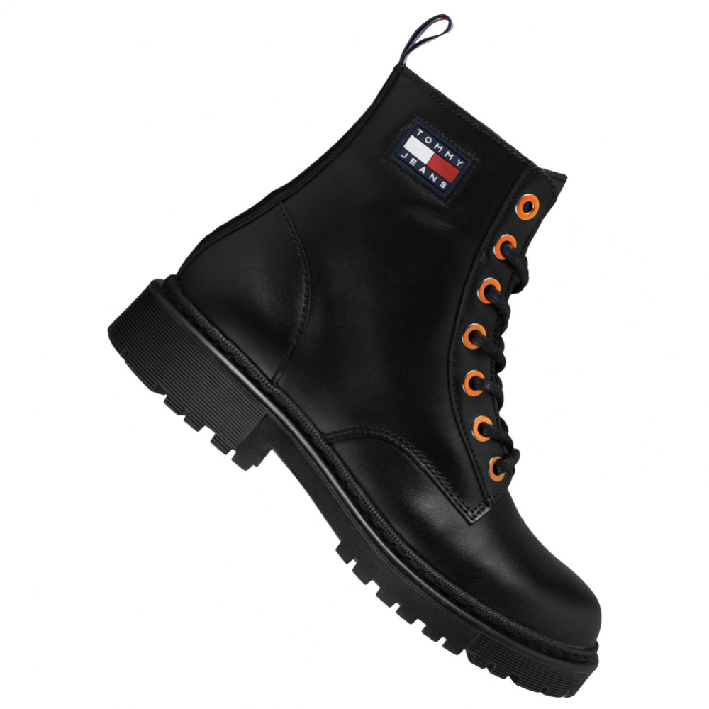 Tommy Hilfiger Jeans Badge Biker Women Leather Boots EN0EN01537BDS