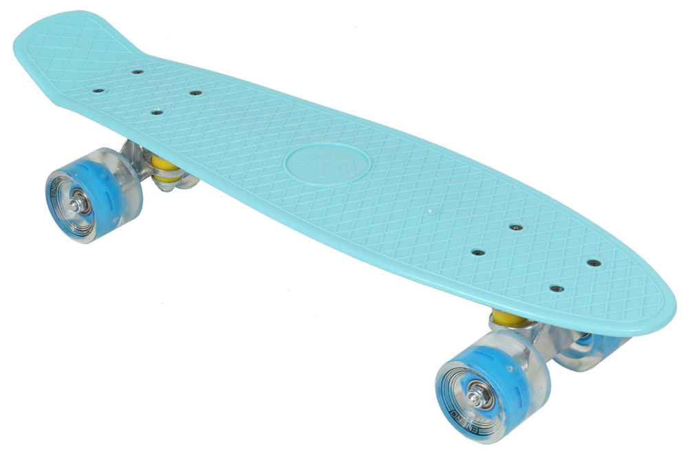 ENERO Detský Plastový Skateboard Modrý LED