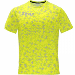 Zeus Pixel Men Fitness Jersey neon yellow