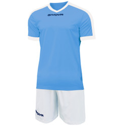 Givova Givova Kit Revolution Futbalov dres so ortkami svetlo modr biely