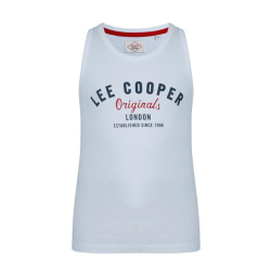 Lee Cooper Tri�ko Bez Ruk�vov Logo Cooper Biele