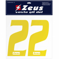 Zeus Iron-on Numbers Kit 1-22 10cm yellow
