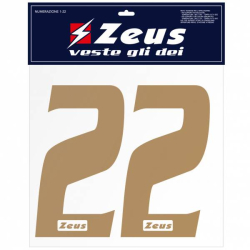 Zeus Iron-on Numbers Kit 1-22 10cm gold