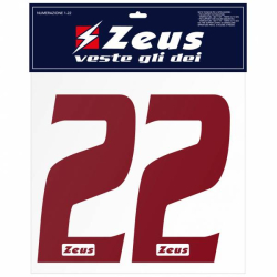Zeus Iron-on Numbers Kit 1-22 10cm dark red