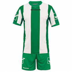 Givova Futbalový dres so šortkami Catalano zelená biela