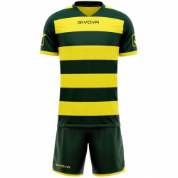 Givova Rugby Kit Jersey so šortkami zelená/žltá XL