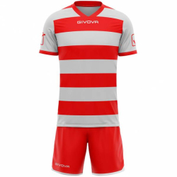 Givova Rugby Kit Jersey s kraťasmi šedá/červená XL