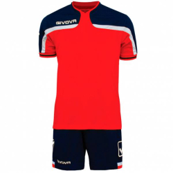 Givova football set jersey with Short Kit America red / navy