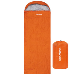 KIRKJUBOUR  "Sovn" Outdoor Sleeping Bag 220 x 75 cm 15 C orange