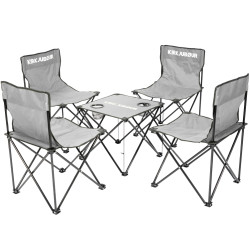 KIRKJUBOUR KIRKJUBOUR "Stjrna" Pack of 5 Camping chairs with table gray