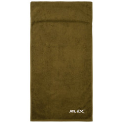 JELEX 100FIT Fitness Towel with Zipped Pocket army green