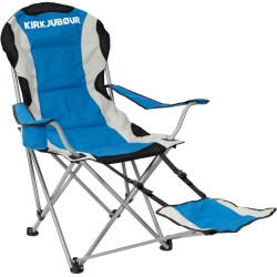 KIRKJUBOUR KIRKJUBOUR "Asgard" padded Camping Chair with foot part blue