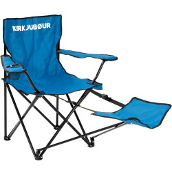 KIRKJUBOUR  "Hemsn" Camping Chair with foot part blue