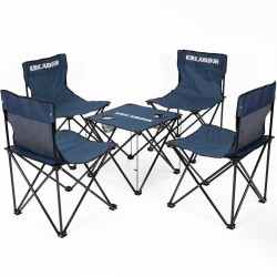 KIRKJUBOUR  "Stjrna" Pack of 5 Camping chairs with table navy