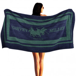 Harvey Miller Polo Club 140 x 70 Beach Towel with Gymbag HRM4432 Green/Navy