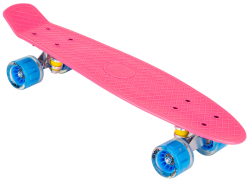 ENERO Detský Plastový Skateboard Ružový LED