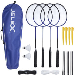 JELEX Big Utd. Set of 4 Badminton Rackets with shuttlecock