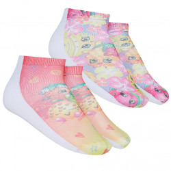 Sun City Shopkins Girl Socks 2 Pairs QE4815-combo-yellow