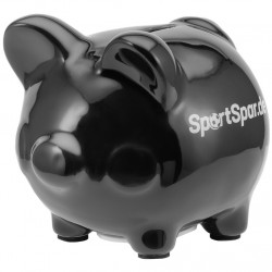 SportSpar .de "SparSau" Ceramic Piggy Bank black