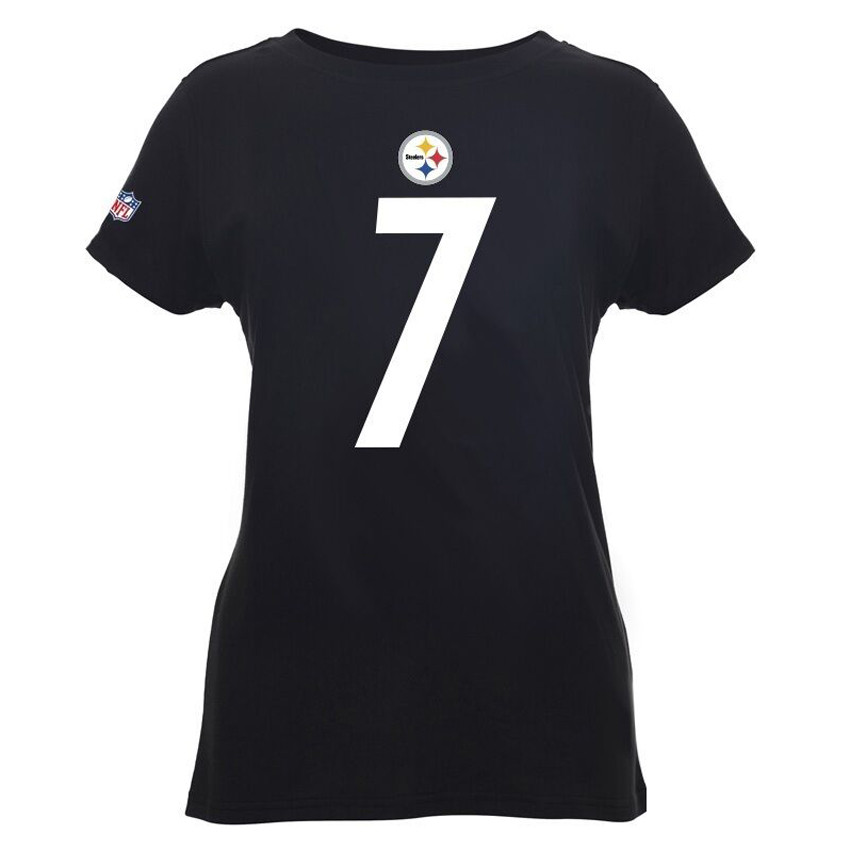 Majestic Athletic Pittsburgh Steelers Majestic #7 Ben Roethlisberger NFL Women T-shirt MPS3724DB